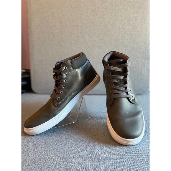 Perry Ellis Mens high top sneakers, size 8, gray/black, Santa Cruze, like new - Picture 2 of 10